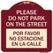 Signmission Please Do Not Park on Street Por Favor No Estacione En La Calle Alum Sign, 18" x 18", BU-1818-23291 A-DES-BU-1818-23291 - alternate 1